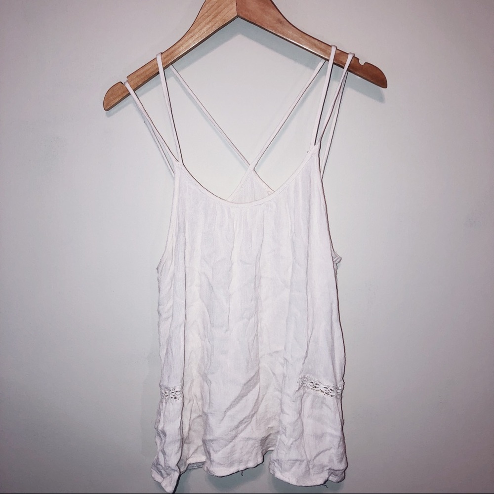 🐚WHITE FLOWING TANK🐚